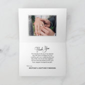 Moderne manuscrit 2 Mariage photo Carte de remerci (Intérieur)