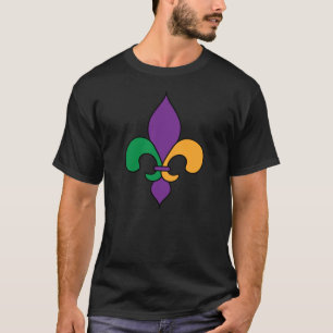 Moderne Mardi Gras Fleur de Lis-optocht T-shirt