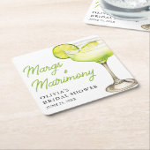 Moderne Margs & Bruilofts Cocktail Bruidsfeestje Vierkante Kartonnen Onderzetter (Schuin)