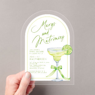 Moderne Margs en Huwelijk Vrijgezellenfeest Acryl Uitnodigingen
