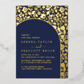 Moderne Mariage Foliage Invitation Real Foil (Recto)