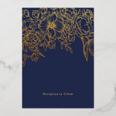 Moderne Mariage Foliage Invitation Real Foil (Verso)