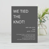 Moderne Mariage gris simple Faire-part (Debout devant)