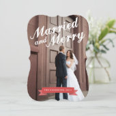 Moderne Marié & Joyeux Carte photo (Debout devant)