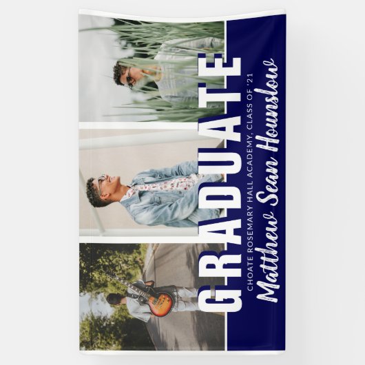 Moderne marine Afstuderen 3 Afstuderen voor fotoco Spandoek (Verticaal)