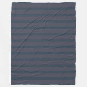 Moderne Marine Blauwe Plum Gestreept Fleece Deken