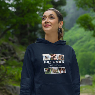 Moderne marine blauwe vrienden voor altijd foto co hoodie