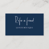 Moderne Marine Bleue Référer une carte de référenc (Devant)