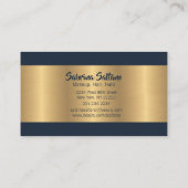 Moderne marine en geborsteld goud visitekaartje (Achterkant)