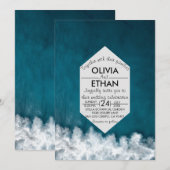 Moderne marine nautische kust bruiloftsinvatie kaart (Voorkant / Achterkant)