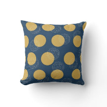 Moderne marineblauw en gouden polka stippen