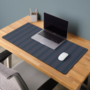 Moderne marineblauw en plum Striped Mousepad Bureaumat