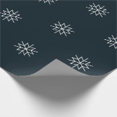 Moderne marineblauw en witte feestdag kerstster cadeaupapier (Hoek)