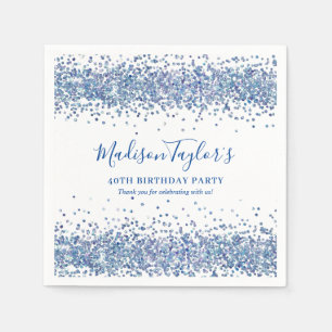 Moderne marineblauw glitter Sparkle Confetti Birth Servet