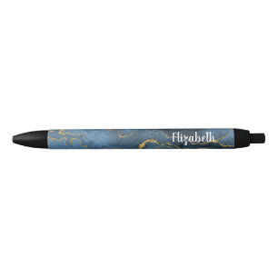 Moderne marineblauw goudgrijze Geode Pen