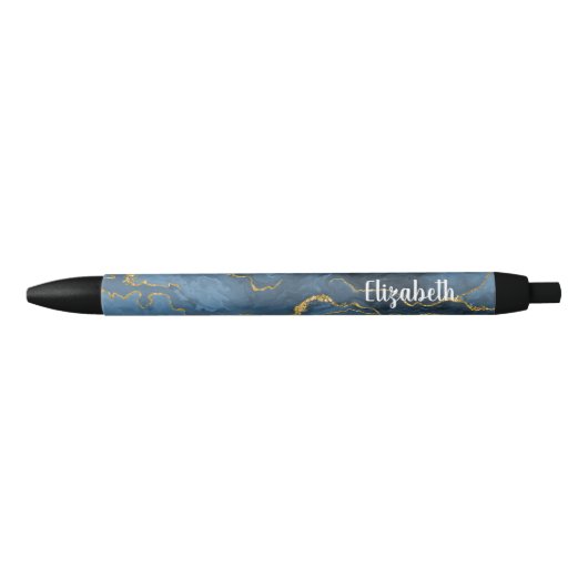 Moderne marineblauw goudgrijze Geode Pen (Voorkant)