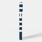 Moderne marineblauw met witte streep met monogram Case-Mate iPhone case (Achterkant / Rechts)