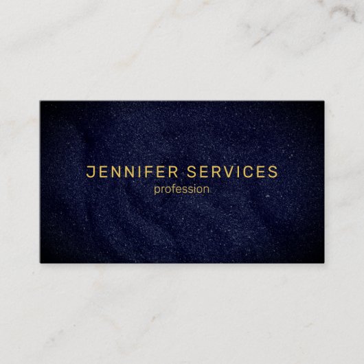 moderne marineblauw minimalistisch zand textuur visitekaartje (Voorkant)
