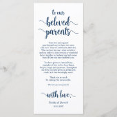 Moderne marineblauw, plaats-instelling bedankt kaa programma (Voorkant)