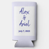 Moderne marineblauw, wit en lavender bruiloft (Achterkant)