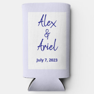 Moderne marineblauw, wit en lavender bruiloft