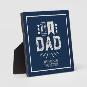 Moderne  marineblauwe crème Beste Vaderdag Fotoplaat (Voorkant)