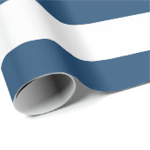 Moderne marineblauwwitte strippatroon cadeaupapier (Rol Hoek)