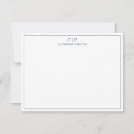 Moderne marinemonie Blue Personal Stationery Notitiekaartje