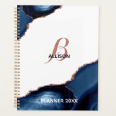 Moderne marinemonogram goudmage Roos Planner (Voorkant)