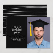 Moderne markeerpen die foto-afstuderen toevoegen aankondiging (Voorkant / Achterkant)