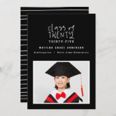 Moderne markeerpenklasse van foto-afstuderen aankondiging (Voorkant / Achterkant)