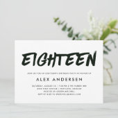 Moderne marker Black en White, achttiende verjaard Kaart (Staand voorkant)