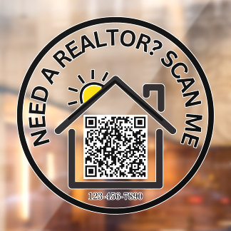 Moderne Marketing QR-Code Ruitsticker voor Vastgoe Raamsticker