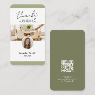 Moderne Marketing QR-code voor Vastgoed Foto Visitekaartje