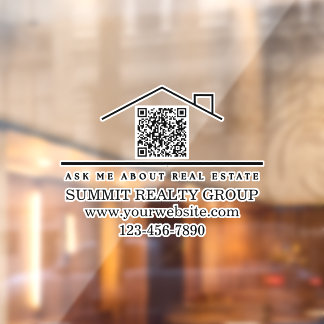 Moderne Marketing QR Code voor Vastgoed Raamsticker