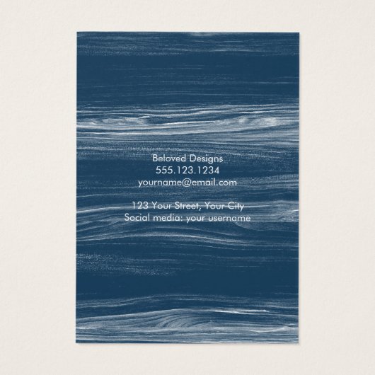 Moderne marmer Blue White Earring Display Kaart (Achterkant)