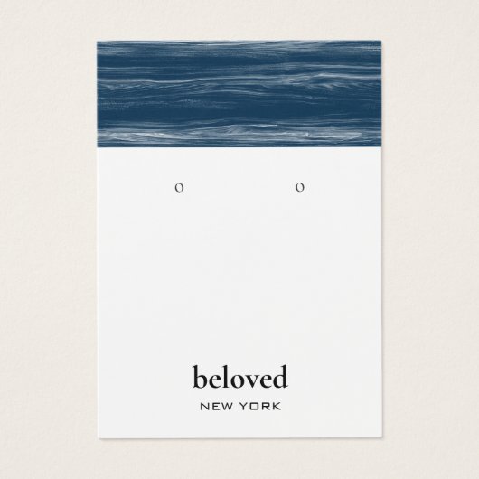 Moderne marmer Blue White Earring Display Kaart (Voorkant)