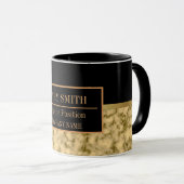 Moderne marmer Business Add Name Mok (Voorkant rechts)