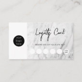 Moderne marmer Business Logo QR Code Loyalty Visitekaartje (Voorkant)