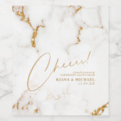 Moderne marmer Cheers Dusty Gold ID816 Wijn Etiket (Enkel label)