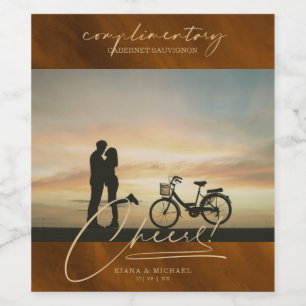 Moderne marmer Cheers Foto Gold ID816 Wijn Etiket