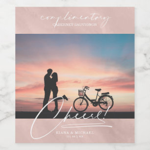 Moderne marmer Cheers Foto Roos Gold ID816 Wijn Etiket