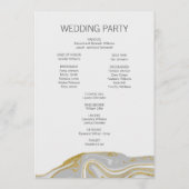 Moderne marmer- en Gold Wedding-kaart Programma (Achterkant)