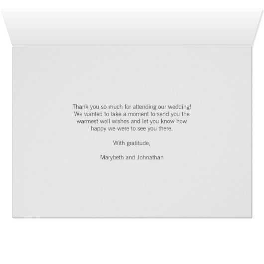 Moderne marmer en gouden bruiloft Hartelijk dank (Binenzijde Horizontaal (Onderkant))