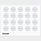 Moderne Marmer Familie Naam Retouradres Ronde Sticker (Vel)