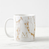Moderne marmer Glitter Monogram Gold ID816 Koffiemok (Links)