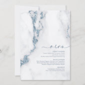 Moderne marmer Glitter Wedding Dusty Blue ID816 (Voorkant)
