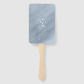 Moderne marmer Glitter Wedding Dusty Blue ID816 Handwaaier (Achterkant)
