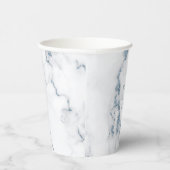 Moderne marmer Glitter Wedding Dusty Blue ID816 Papieren Bekers (Rechts)
