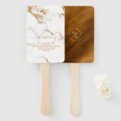 Moderne marmer Glitter Wedding Gold ID816 Handwaaier (Voorkant en achterkant)
